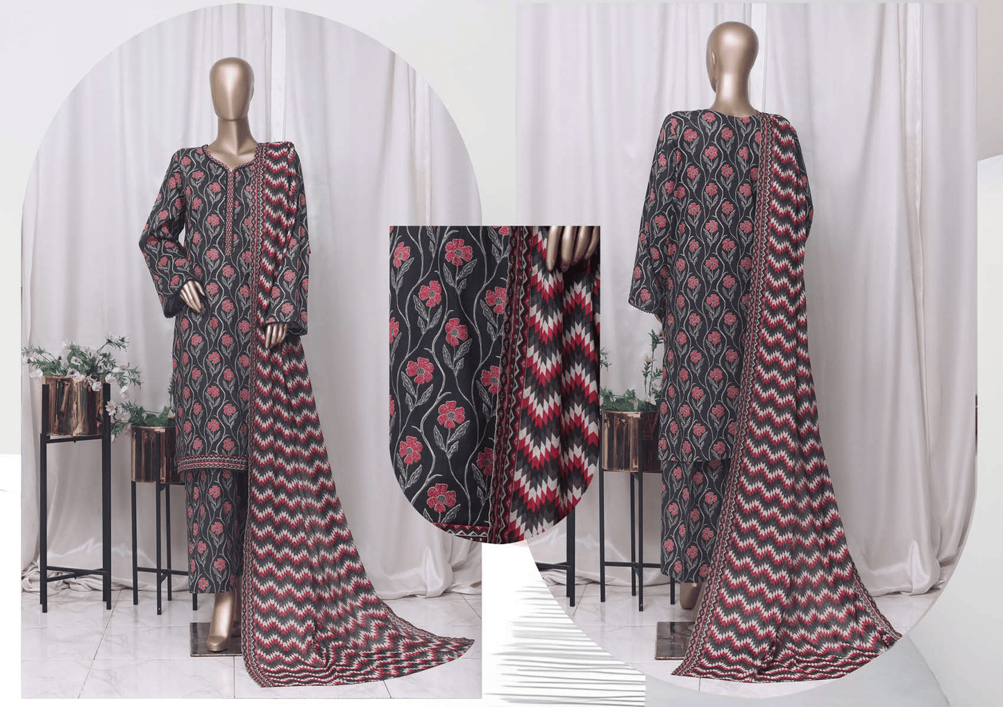 Binsaeed 3 Piece Cotton Stitch