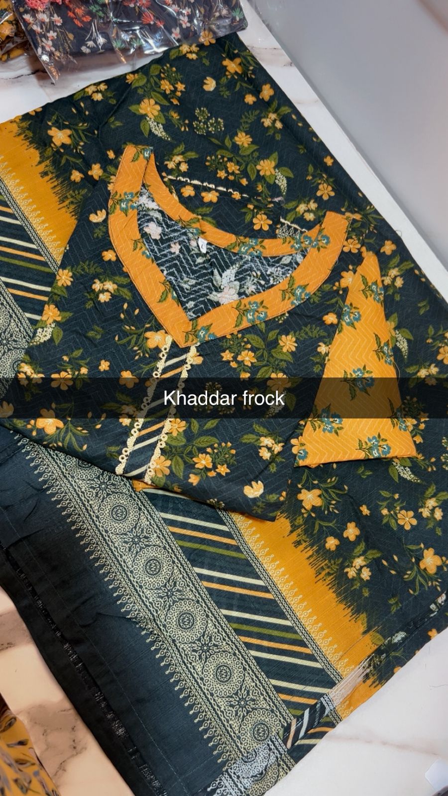 Binsaeed 3 Piece Khaddar Stitch Frock