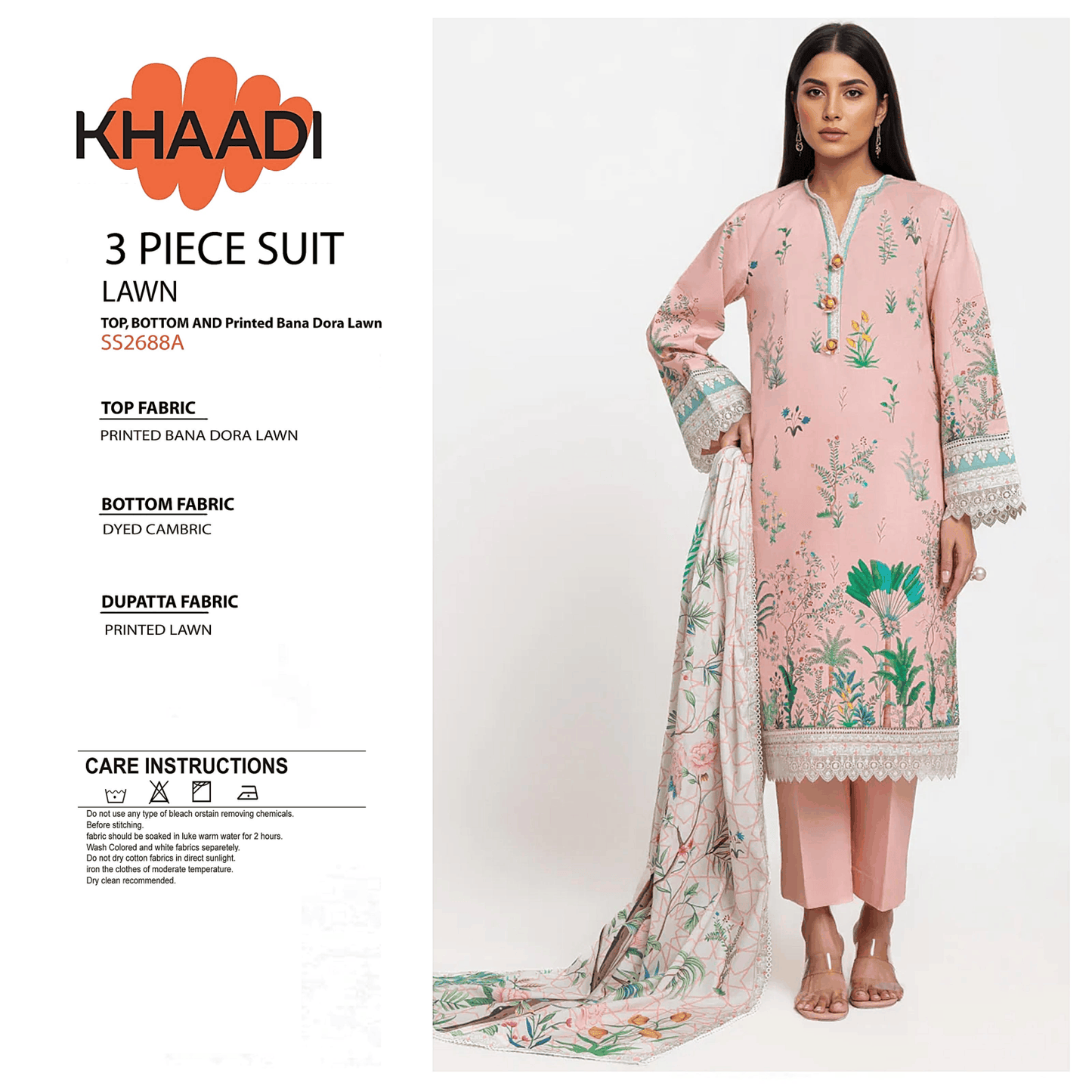 Khaddi Unstitch 3 piece Lawn 08A
