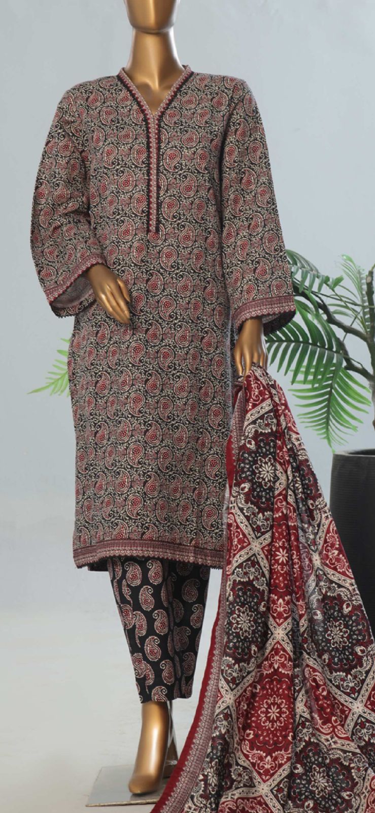 Binsaeed 3 Piece Khaddar Stitch 035