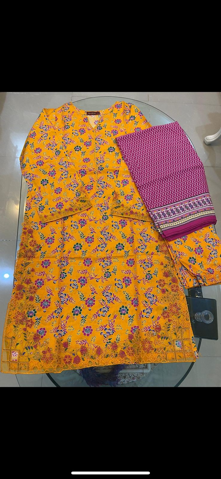 Binsaeed 3 Piece Khaddar Stitch Cut Work