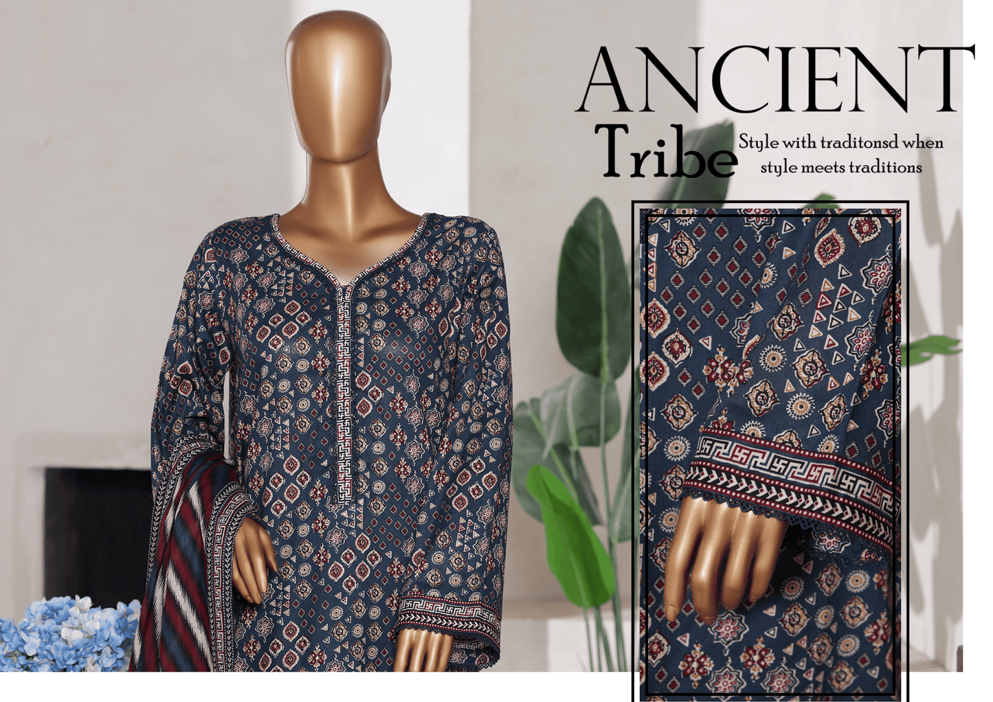 Binsaeed 3 Piece Cotton Stitch