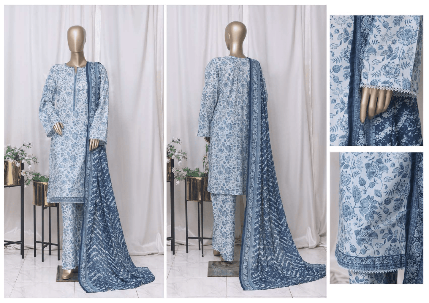 Binsaeed 3 Piece Cotton Stitch