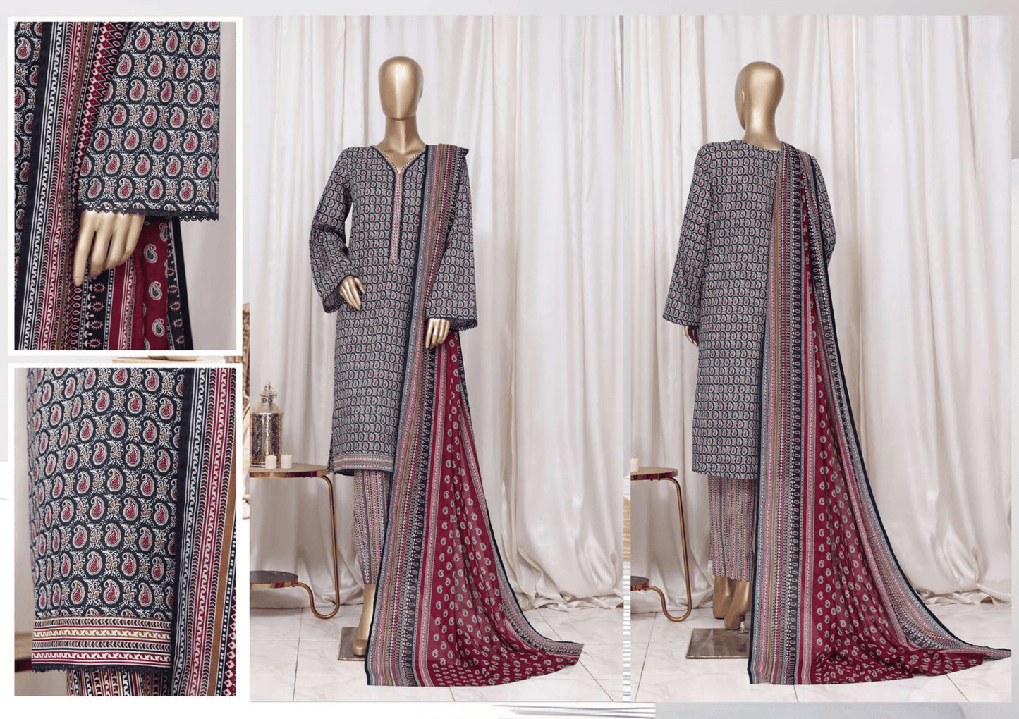 Binsaeed 3 Piece Cotton Stitch