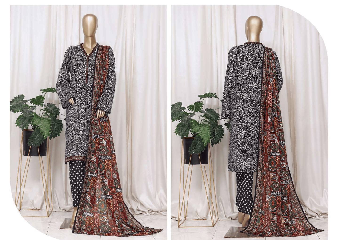 Binsaeed 3 Piece Cotton Stitch