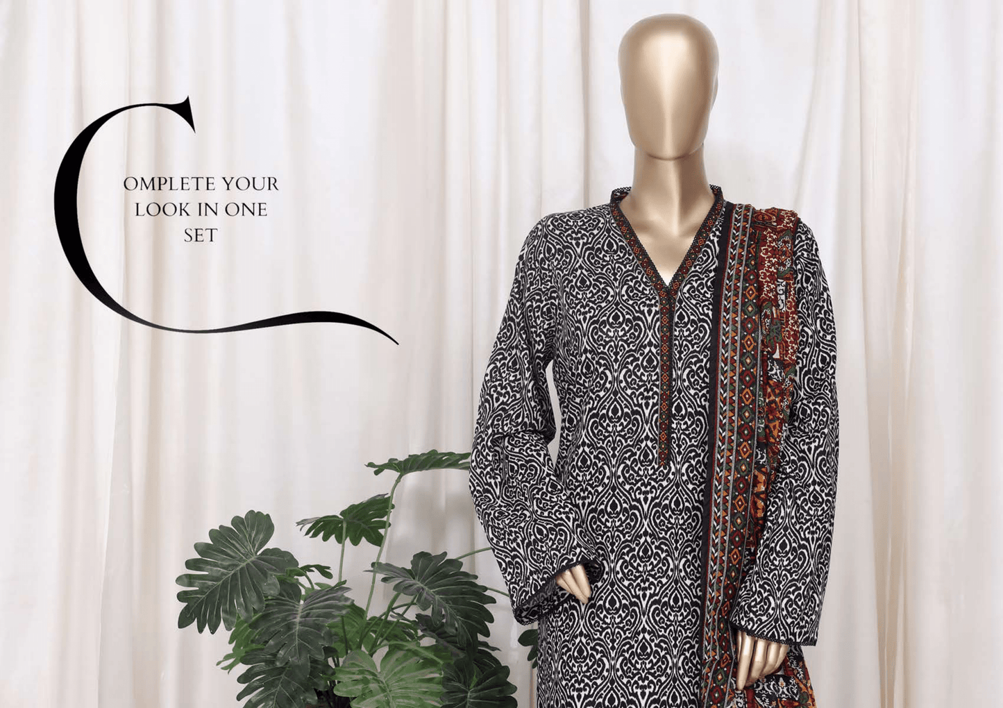 Binsaeed 3 Piece Cotton Stitch
