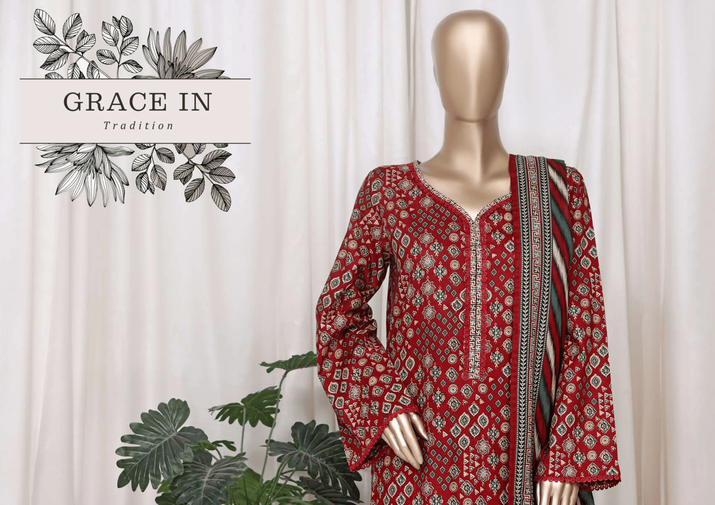 Binsaeed 3 Piece Cotton Stitch