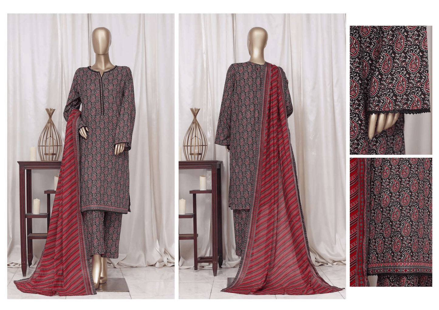 Binsaeed 3 Piece Cotton Stitch