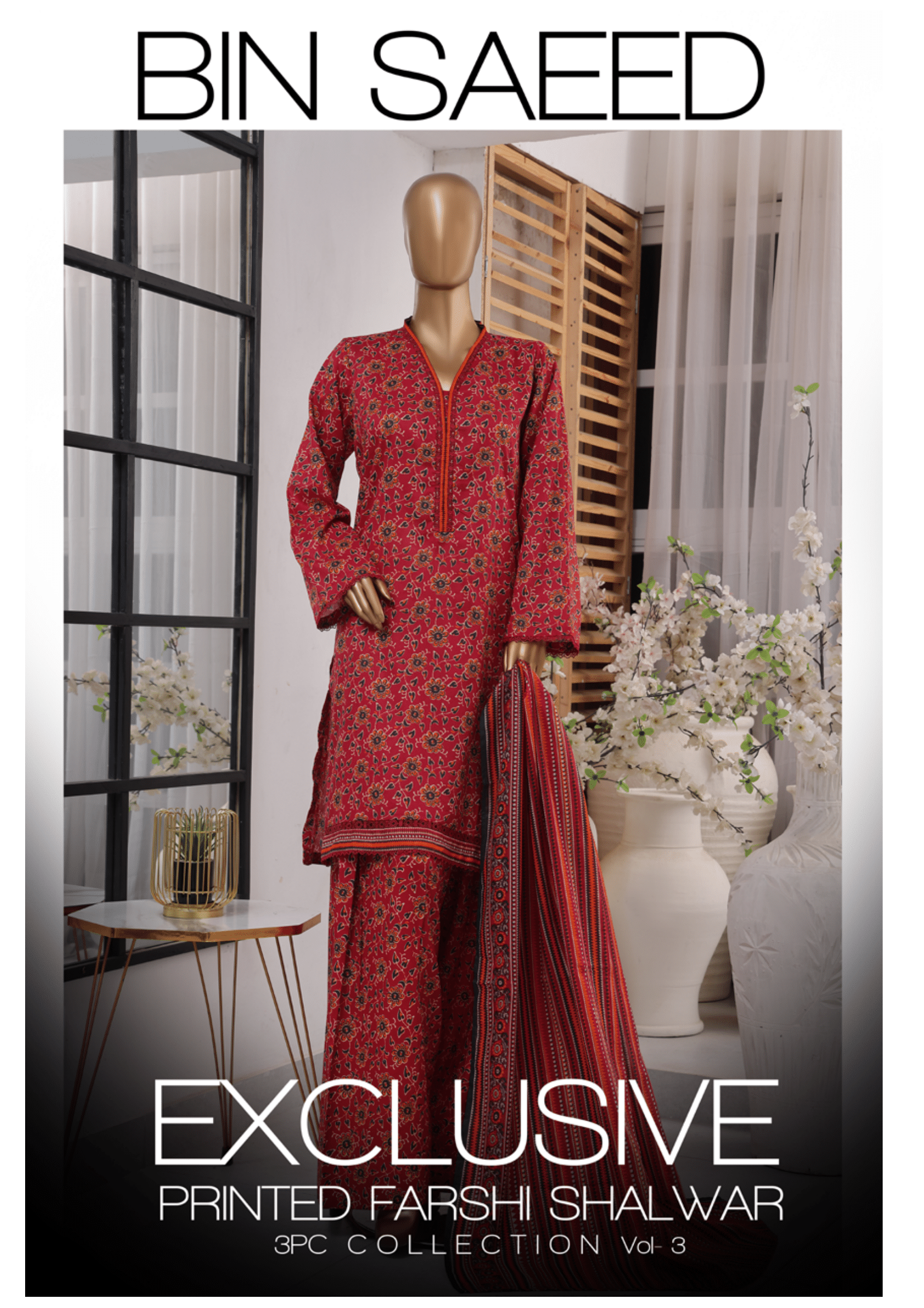 Bin Saeed Printed Farshi Shalwar Stitch