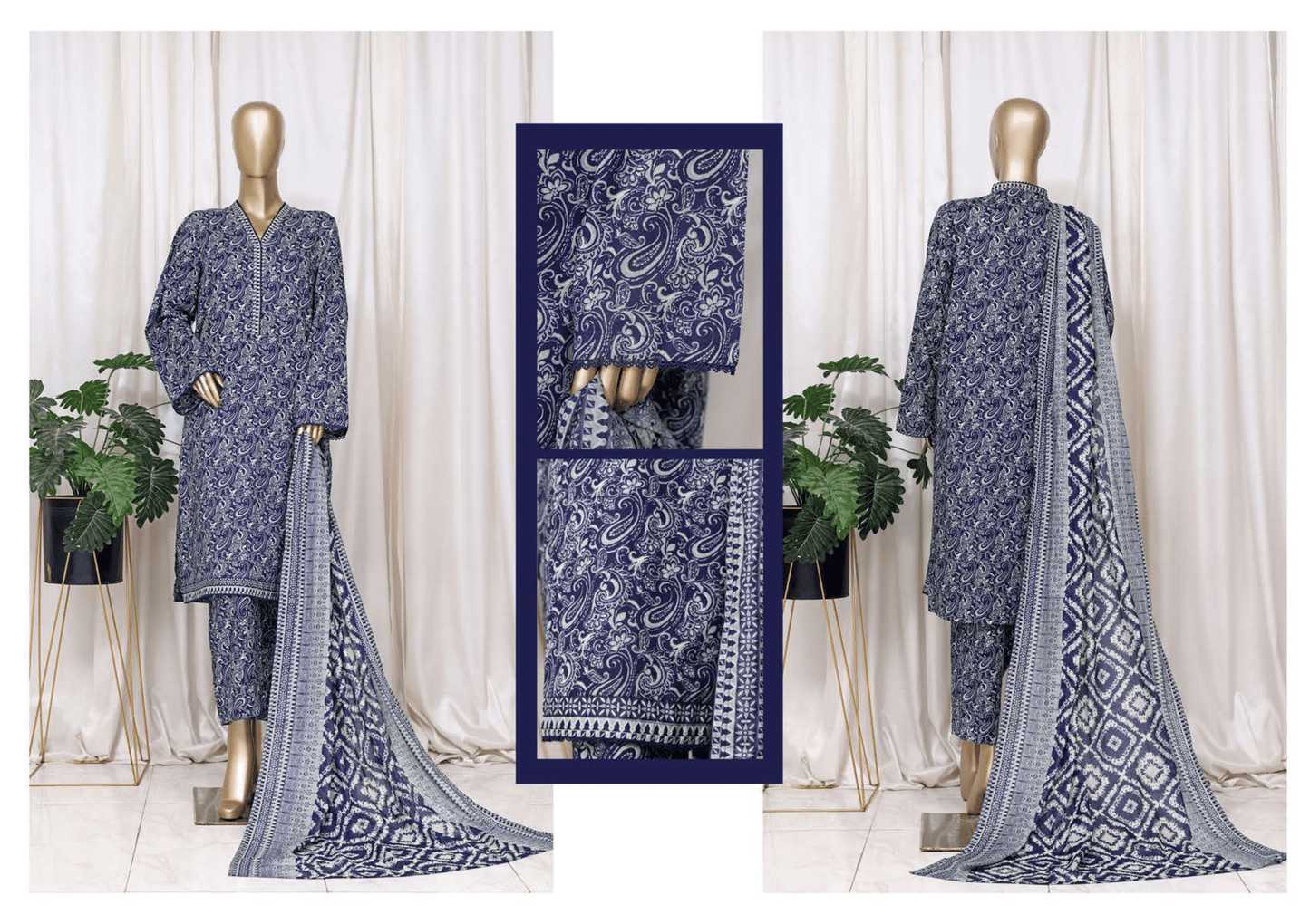 Binsaeed 3 Piece Cotton Stitch