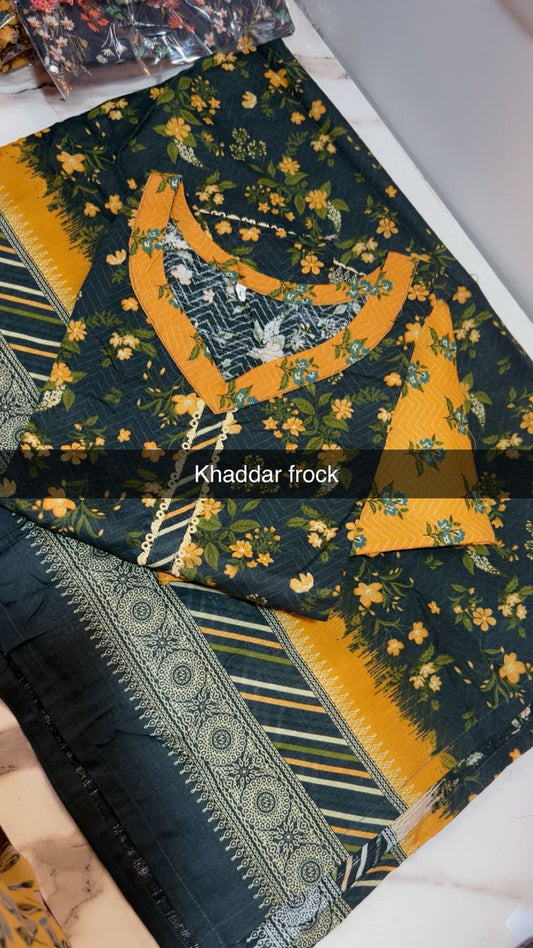 Binsaeed 3 Piece Khaddar Stitch Frock