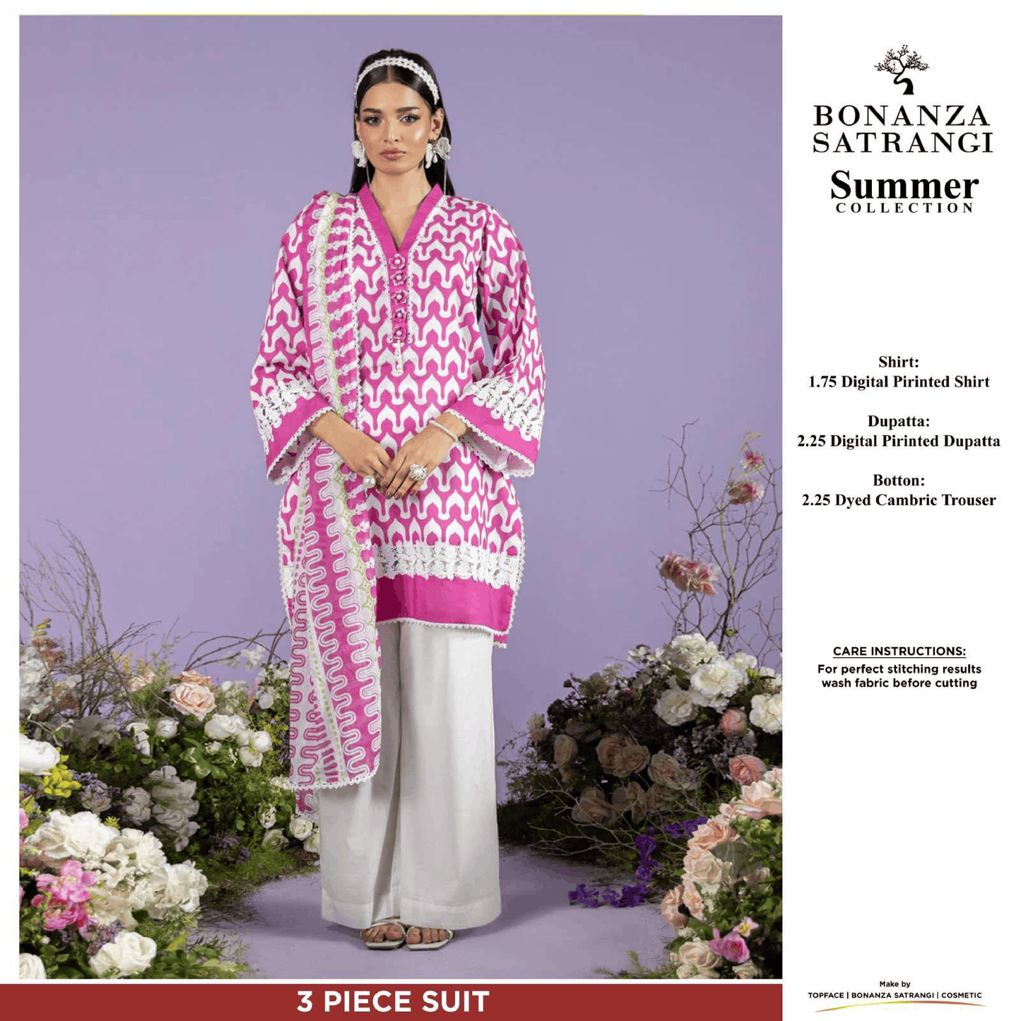 Bonanza Satrangi Unstitch 3 piece Lawn 02A