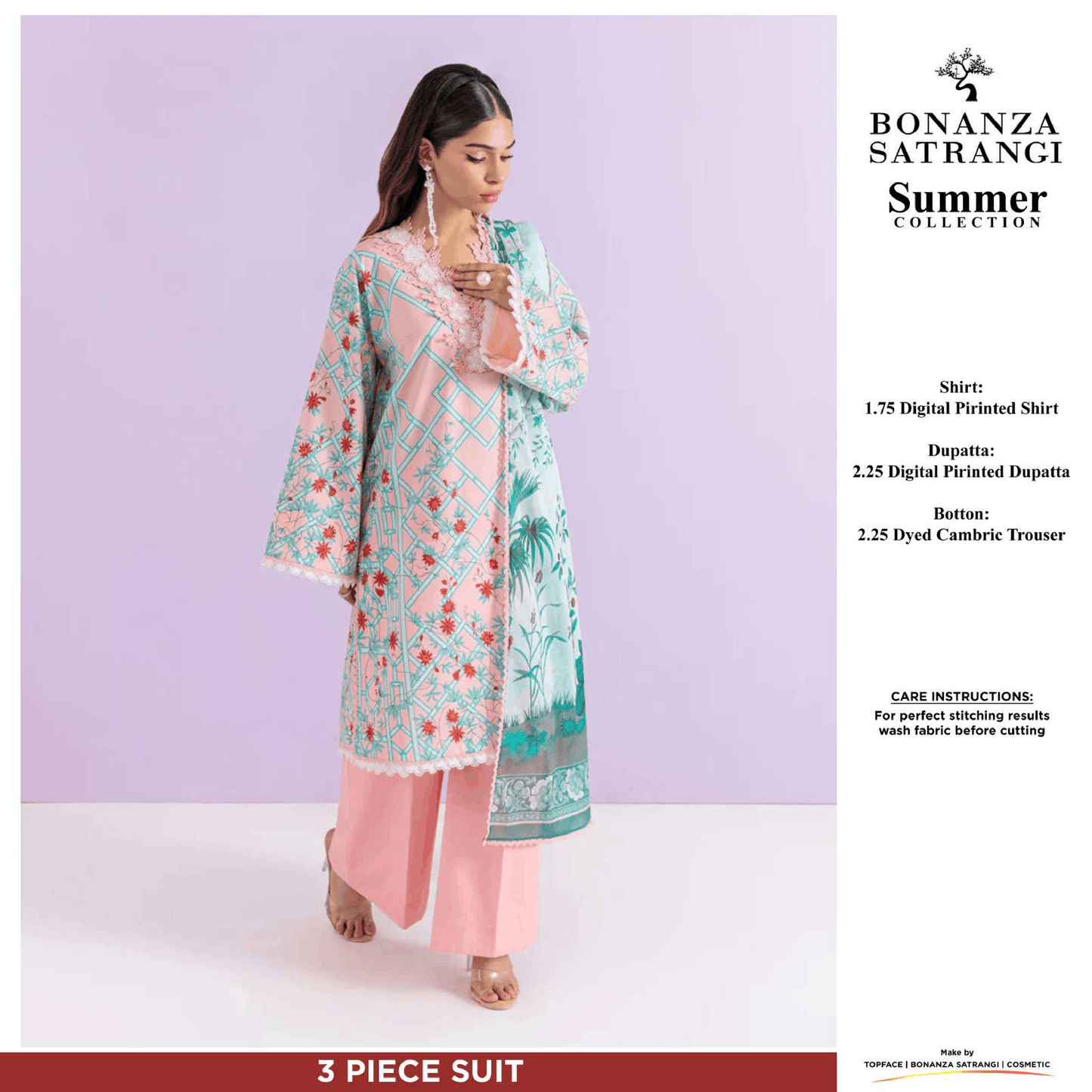 Bonanza Satrangi Unstitch 3 piece Lawn 04A