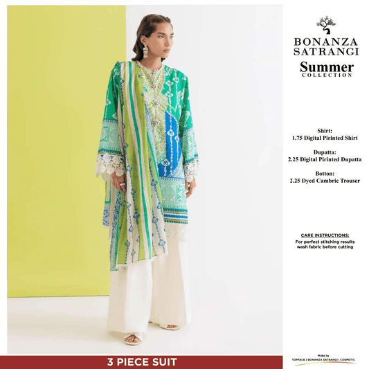 Bonanza Satrangi Unstitch 3 piece Lawn 07A