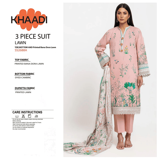 Khaddi Unstitch 3 piece Lawn 08A