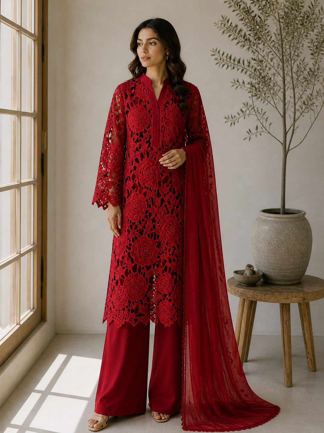 Schiffli Chicken kari Stitch by Barsha.pk
