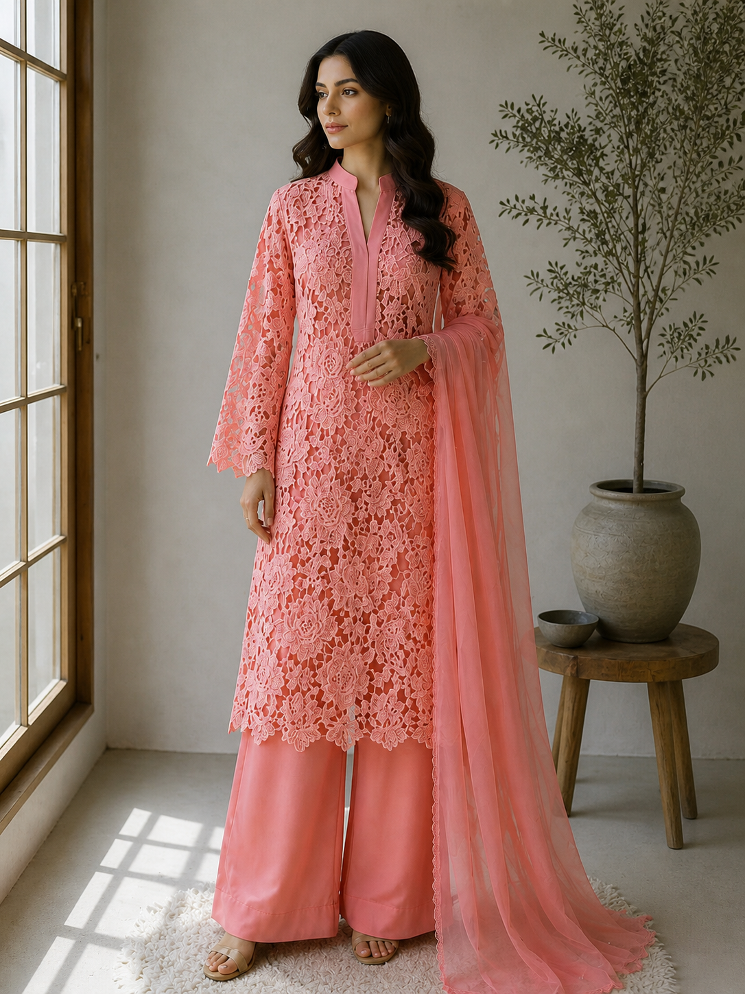 Schiffli Chicken kari Stitch by Barsha.pk