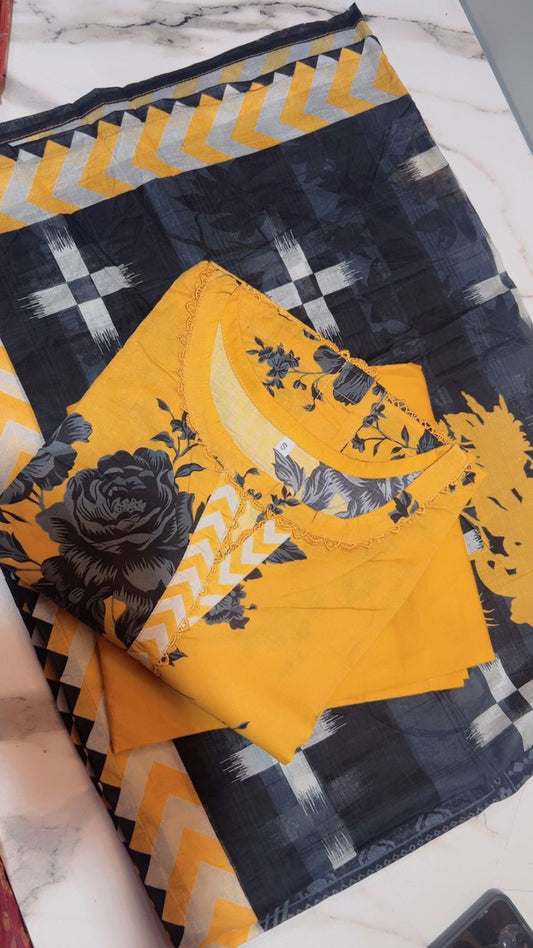 Binsaeed Digital Print Lawn Stitch