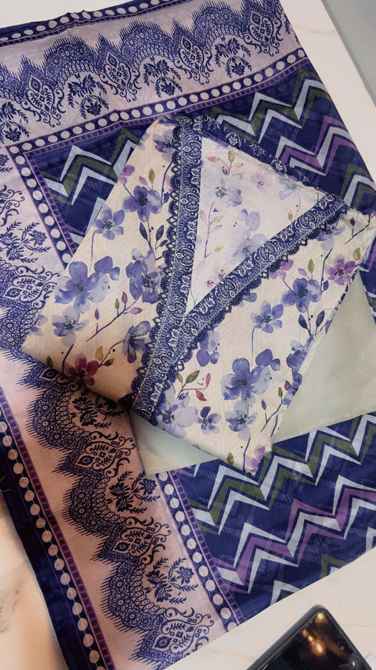 Binsaeed Digital Print Lawn Stitch