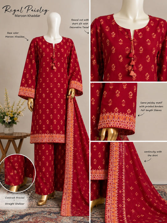 Binsaeed 3 Piece Khaddar Stitch New Arrival