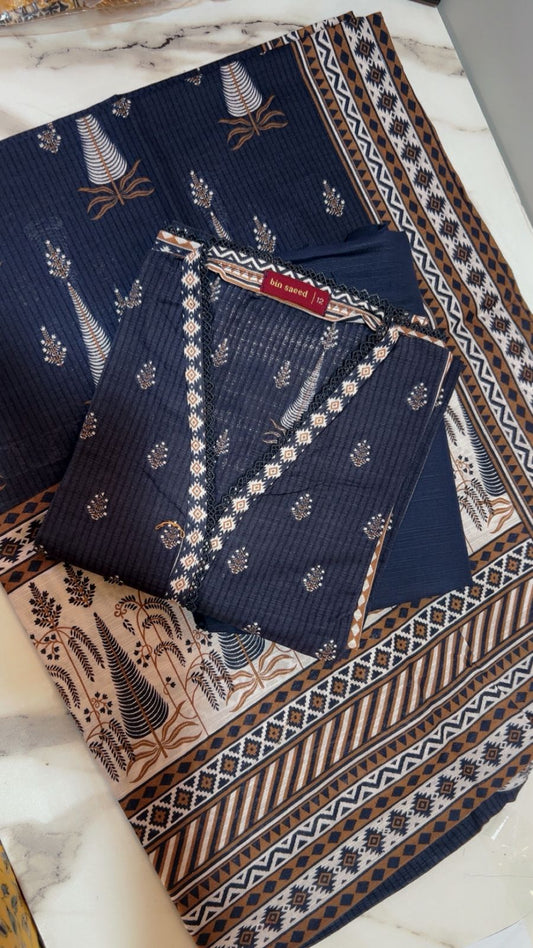 Binsaeed 3 Piece Khaddar Stitch 038