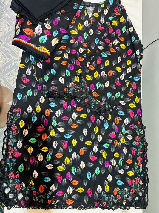 Binsaeed 3 Piece Khaddar Stitch Cut Work