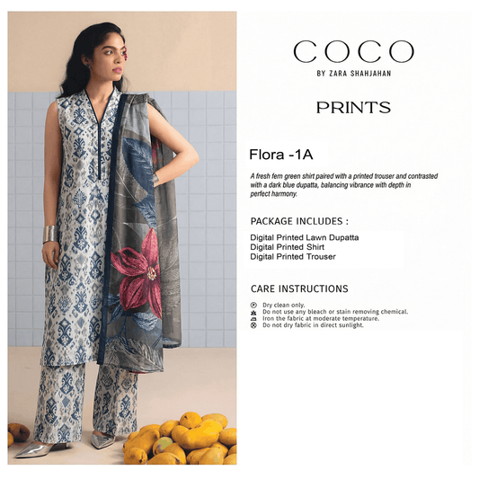 Coco Unstitch 3 piece Lawn 1A