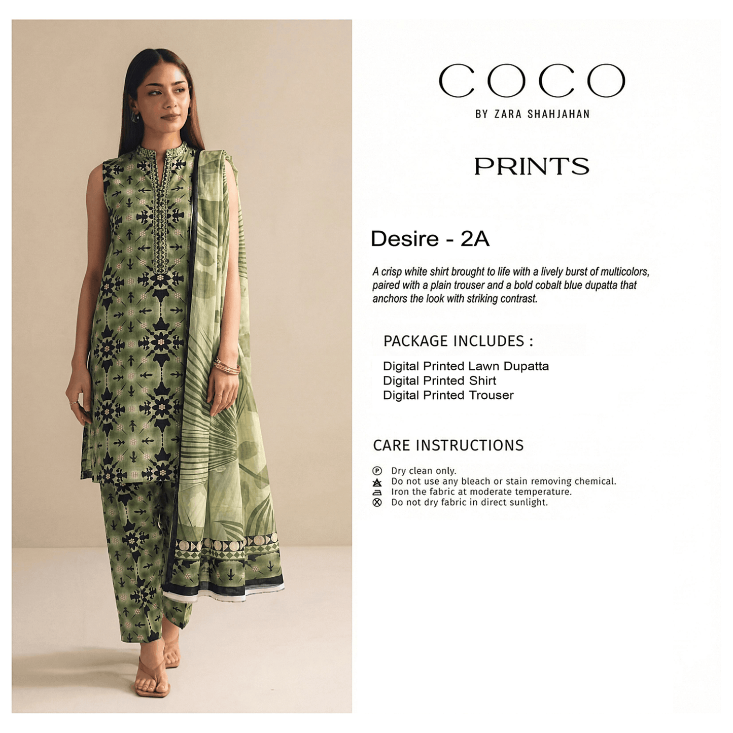 Coco Unstitch 3 piece Lawn 2A