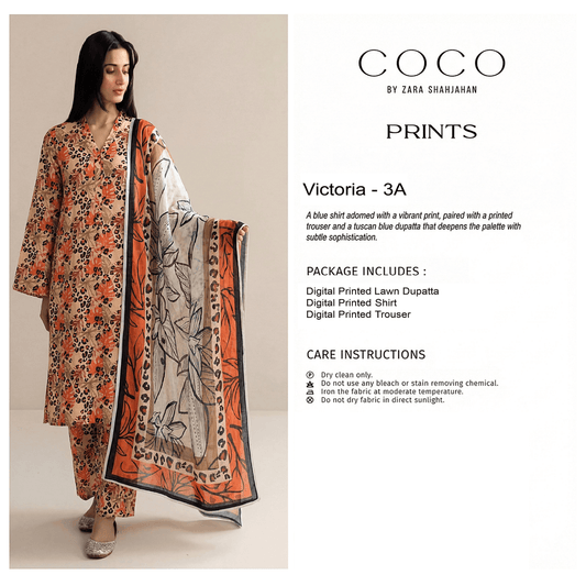 Coco Unstitch 3 piece Lawn 3A