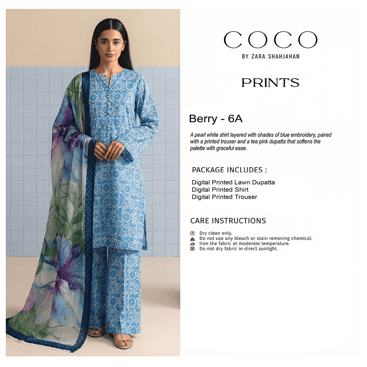 Coco Unstitch 3 piece Lawn 6A