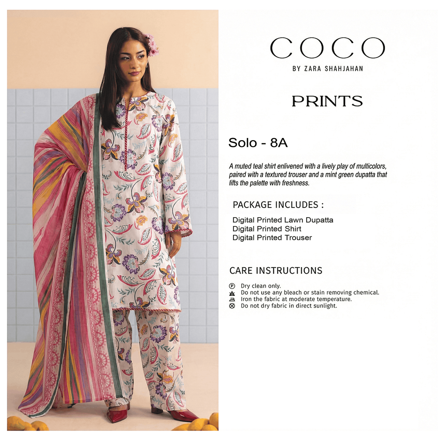Coco Unstitch 3 piece Lawn 8A