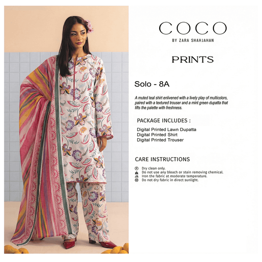 Coco Unstitch 3 piece Lawn 8A